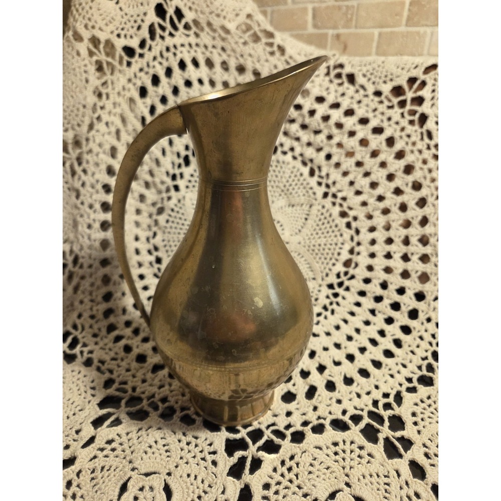 Vintage Brass Water Pitcher Or Vase